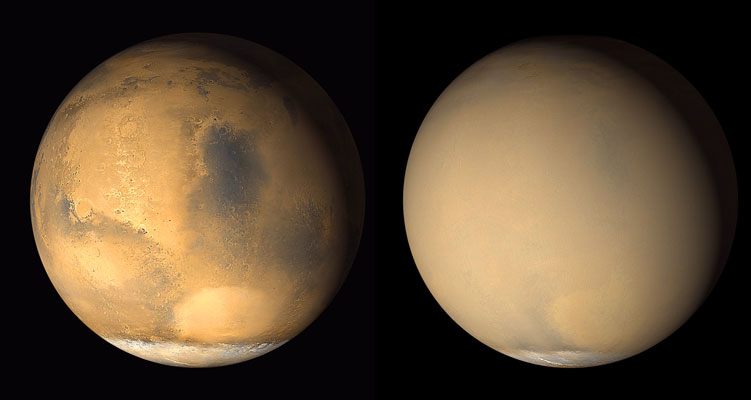 Burza piaskowa na Marsie